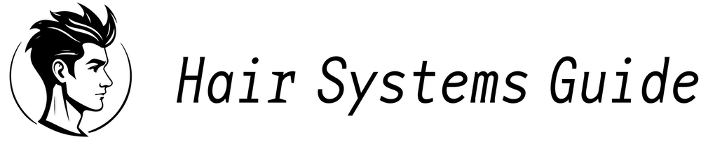 Hair Systems Guide Logo mit stilisiertem Männerkopf und Schriftzug